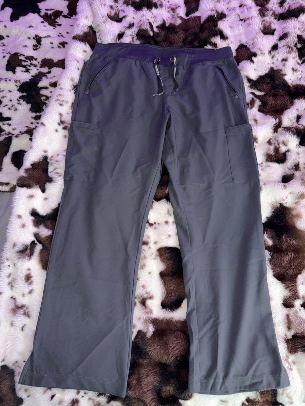 Med Couture Women's Straight Leg Scrub Pants in Gray